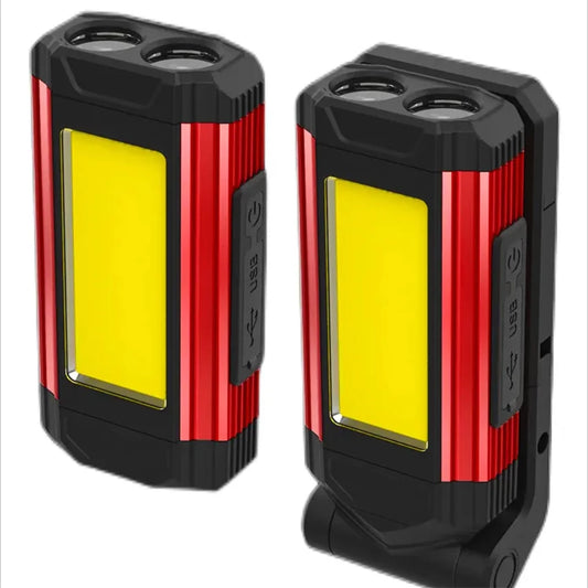 400Lm Emergency Magnetic Flashlight Folding Work Aluminum Light Rechargeable Handheld COB Portable Car Led Working SOMG MAN Leedoar