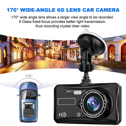 4inch Dashcam Smart Car Dvr Dual Lens Mini Universal Auto Camera 2 Channel Dash Cam Front And Rear Dual Lens 1080p Dual Dash Cam Leedoar