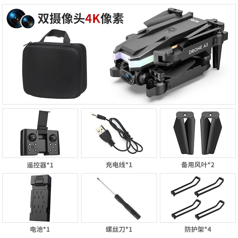 A3 Dropshipping 360 Degree 4k High-definition Rotating Remote Control Folding Drones Outdoor Aerial Photography Shooting UAV Leedoar