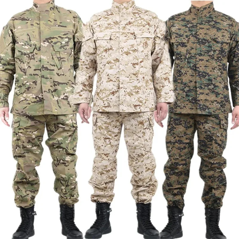 Military Uniform Airsoft Camouflage Tactical Suit Camping Men Army Special Forces Combat Jackets Pants Militar Soldier Clothes Leedoar