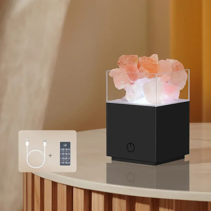 2 In 1 Led 3d Aurora Ceiling Bedroom Decor 7 Modes Natural Himalayan Crystal Salt Rock Galaxy Projector Star Night Light Lamp Leedoar