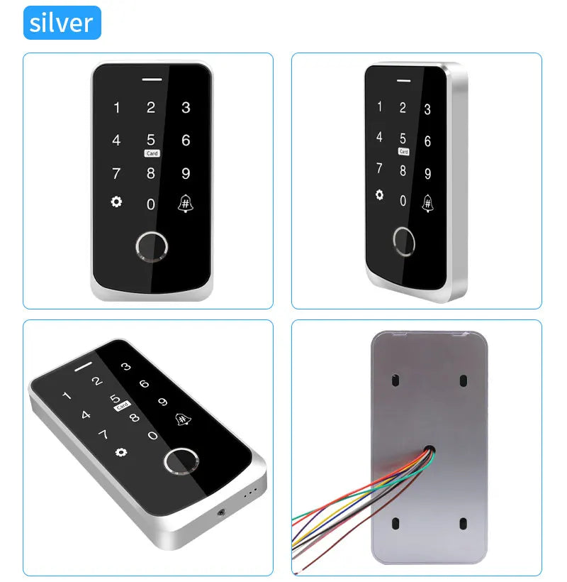 Máquina de controle de acesso Smart TuYa APP Desbloqueio remoto de celular NFC Impressão digital Senha Cartão RFID Controlador de fechadura de porta IP67 