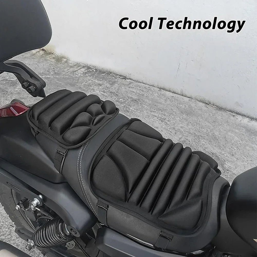 Cojín de asiento de motocicleta 3D de doble asiento con absorción de impactos y transpirabilidad Cojín de motocicleta universal para todas las estaciones Accesorio