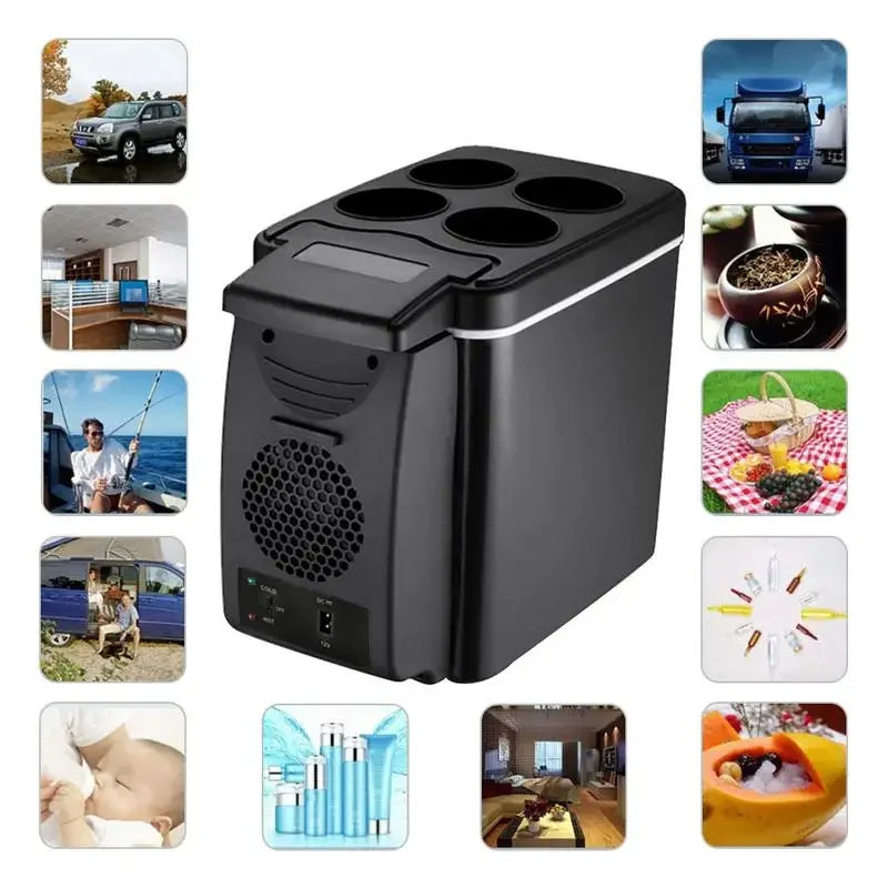 Car Mounted Mini Refrigerator 6-Liter Insulated Refrigerated Container Semiconductor Car Mounted Insulated Small Refrigerator Leedoar