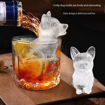 New Dachshund corgi Silicone Ice Block Mold Pet Ice Grid diy Food grade Soft Bottom One second Demoulding Ice Making Leedoar