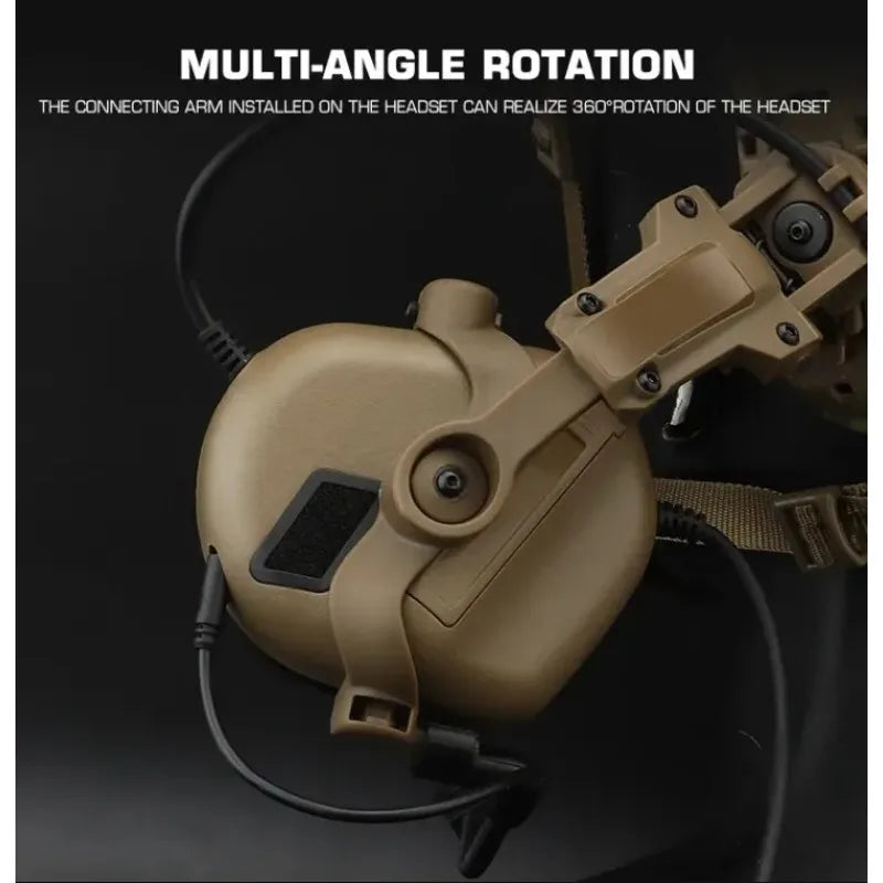 Tactical Communication Headset Outdoor Paintball CS Headset for Tactical Headset Fits OPS Core ARC and Team Wendy M-LOK Rails Leedoar