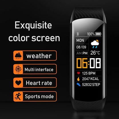 C5S Smart Watch Teenager Smartbracelet HD Color Screen Custom Wallpaper USB Charging Camera Control Fitness Sports Smartband Leedoar