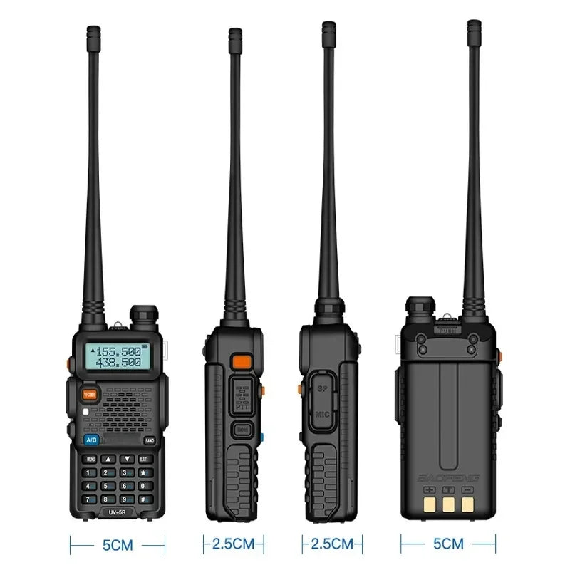 UV5R 5W Walkie Talkie Handheld Radio Telefono High Power Amateur Ham CB Radio Station UV5R Dual Band Transceiver 10KM Intercom Leedoar