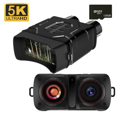 Binoculares 5K UHD WIFI N016, telescopio de visión nocturna de 4 pulgadas, 52 MP, zoom digital 10X, binoculares infrarrojos de 300 m para caza y acampada