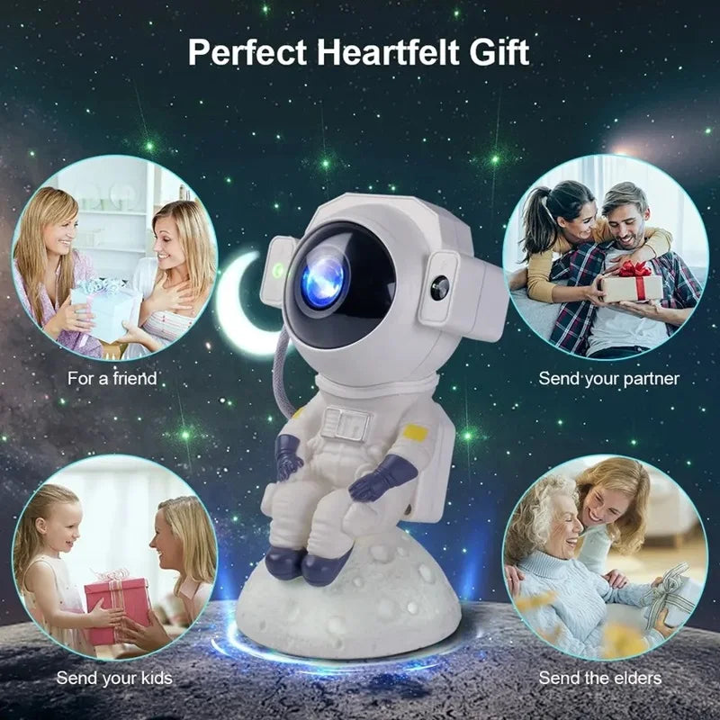 Astronaut Projection Light Bedside Small Night Light Multi-color Starry Sky Milky Way Remote Control Home Ceiling Decoration Leedoar