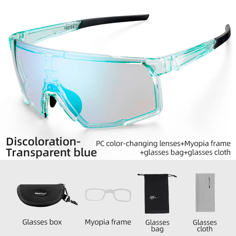 Bicycle Glasses Polarized Photochromic Lens Eyewear Sunglasses UV SunWindbreak sand Protection Sports  MTB Road Cycling Goggle Leedoar