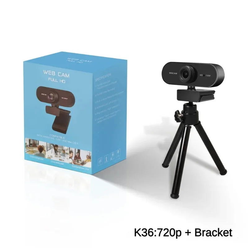180 Degree Rotatable 2.0 HD Webcam 2K USB Live Camera With Noise Reduction Microphone Office Meeting Video Conference Camera Leedoar