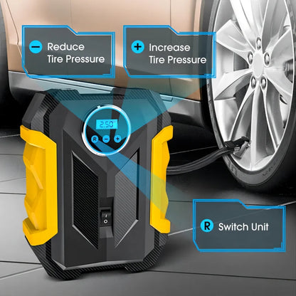 Universal Car Portátil de Alta Pressão Digital 12v Pneu de Carro Inflador de Mão Bomba de Ar Compressor 120w 150psi Bomba de Ar de Pneu de Carro 