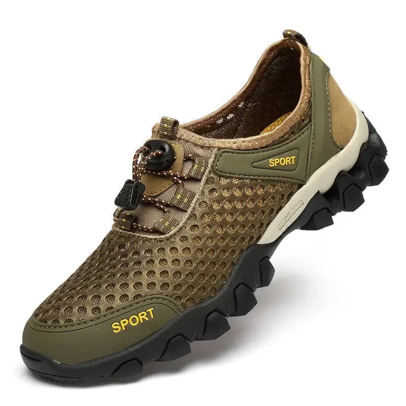 Men Casual Tennis Sneakers Summer Fashion Breathable Mesh Shoes Mens Non-Slip Hiking Shoes Sneaker for Men Climbing Trekking Leedoar