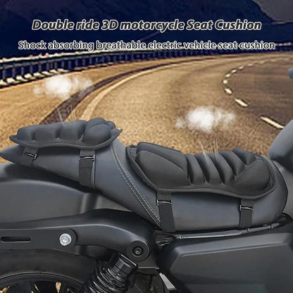 Almofada de assento de motocicleta 3D de assento duplo com absorção de choque e respirabilidade Almofada de motocicleta universal para todas as estaçõesAcessório