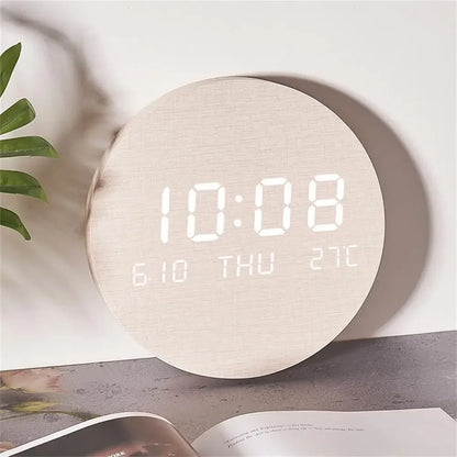 LED Digital Wall Clock Creative Temperature Date Time Display Silent Living Room Home Bedroom Nordic Style Fashion Wall Clock Leedoar