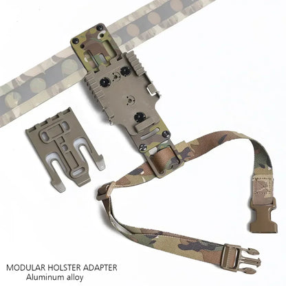 Military Tactical Holster Leg Strap Metal Modular Pistol Holster Adapter Military Hunting Airsoft Quick Pull QLS Platform Leedoar