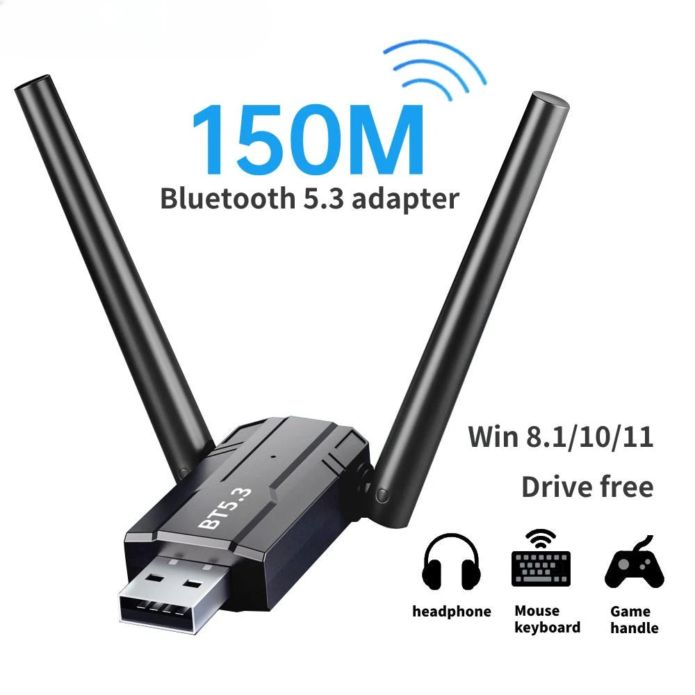 150M Bluetooth 5.4 5.3 5.0 Adapter Free Driver USB Bluetooth Dongle Adaptador For PC