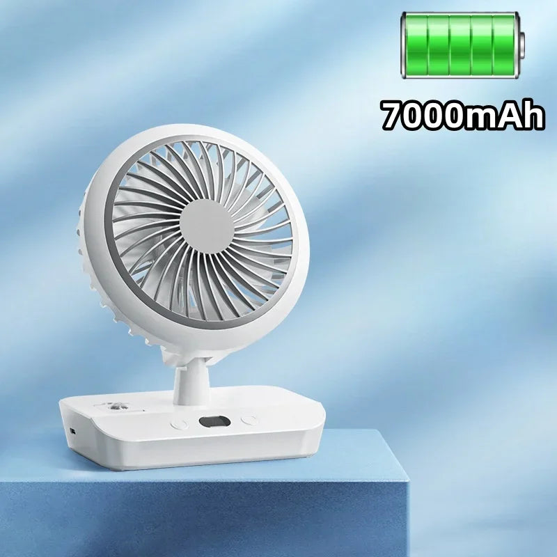 2024 Novo ventilador de agitação de cabeça dupla multifuncional 4 engrenagens ajustável de alta definição display digital luzes noturnas ventilador portátil