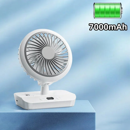 Ventilador portátil multifunción de doble cabezal, 4 velocidades, ajustable, pantalla digital de alta definición, luces nocturnas, nuevo modelo 2024