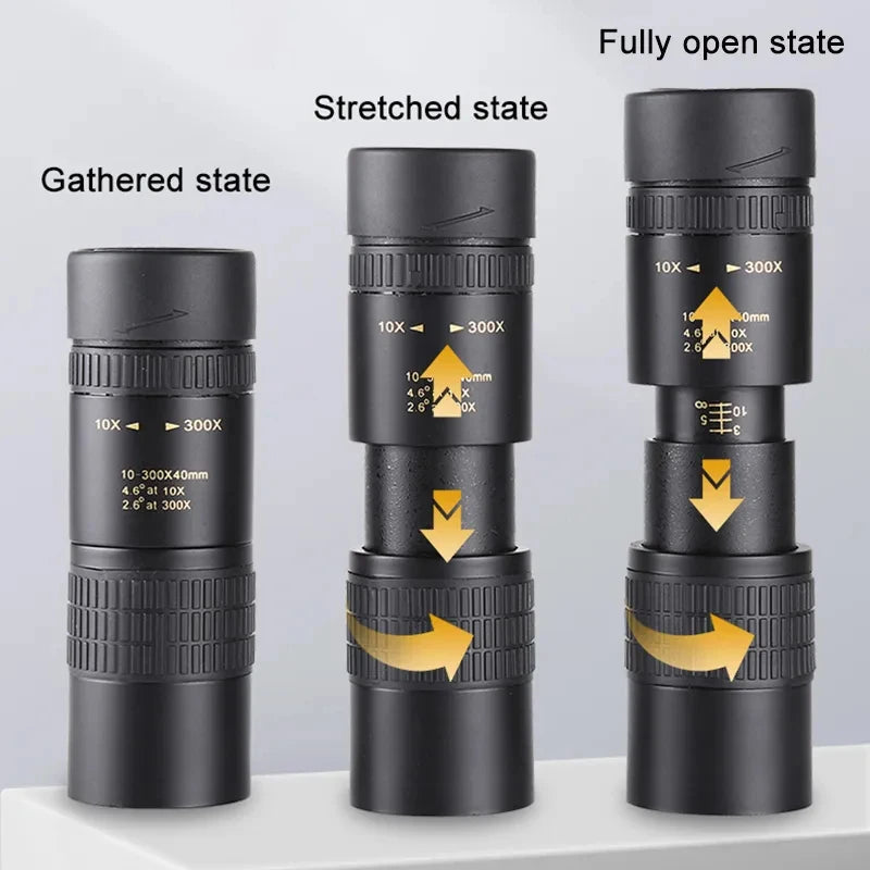 Zoom Len Spin Monoculars Mini Long Range Spyglass Telescope