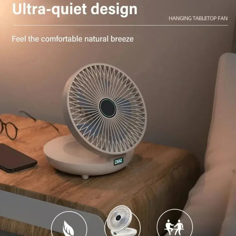 NUEVOS ventiladores eléctricos de escritorio con carga USB, ventilador de pared portátil mini para acampar, recargable, de uso dual, con 3 velocidades ajustables para el hogar 