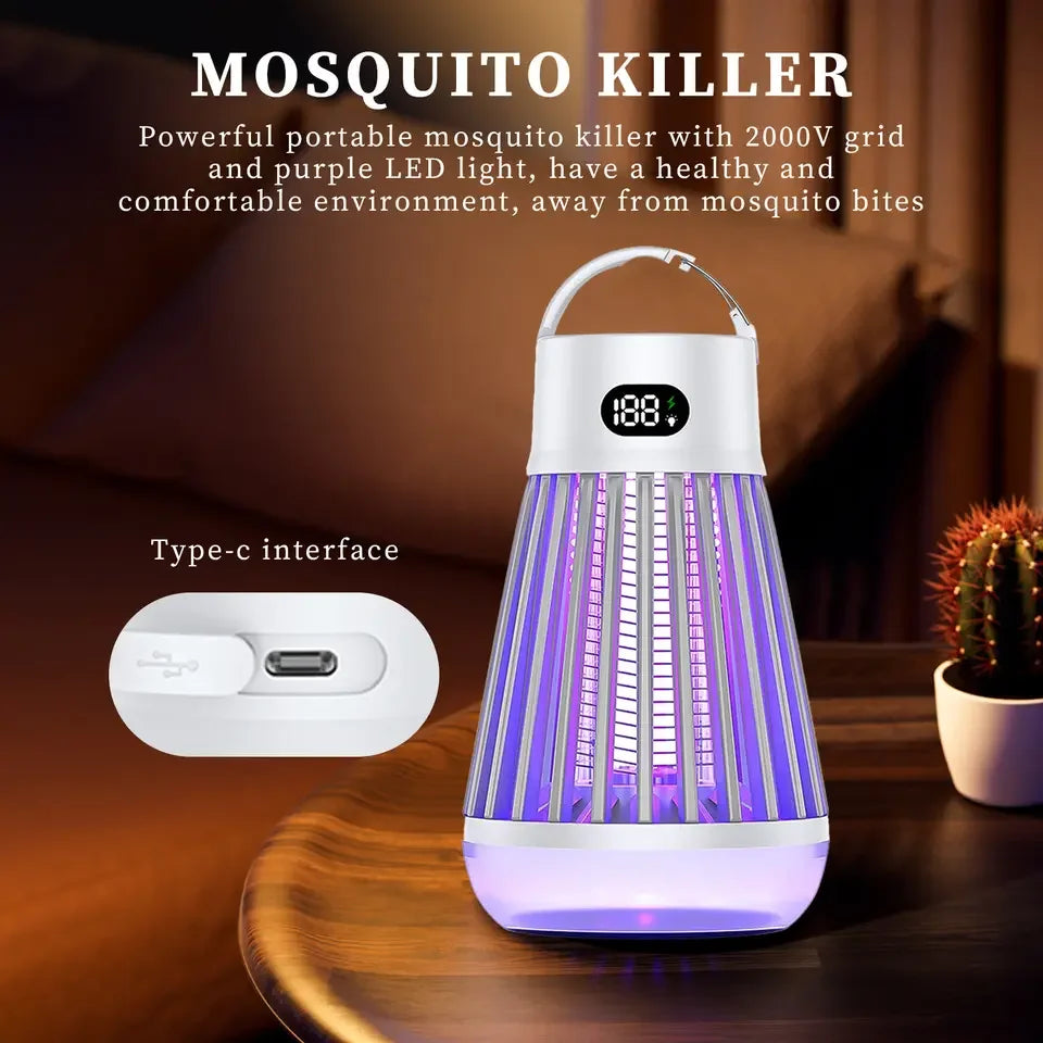 Usb Chargeable Silent Mosquito Killler Ultraviolet Light Mosquito Trap Mosquito Killing Lamp for Insect Repellent Camping Garden Leedoar