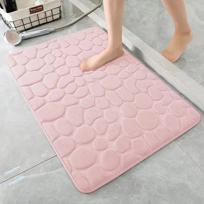 Anti Slip Carpet Pebble Relief Bathroom Floor Living Room Bedroom Carpet Shower Room Door Mat Bathroom Absorbent Floor Mat Leedoar