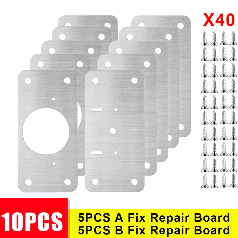 Cabinet Hinge Repair Plate Kit Stainless Steel Door Hinge Mounting Plate