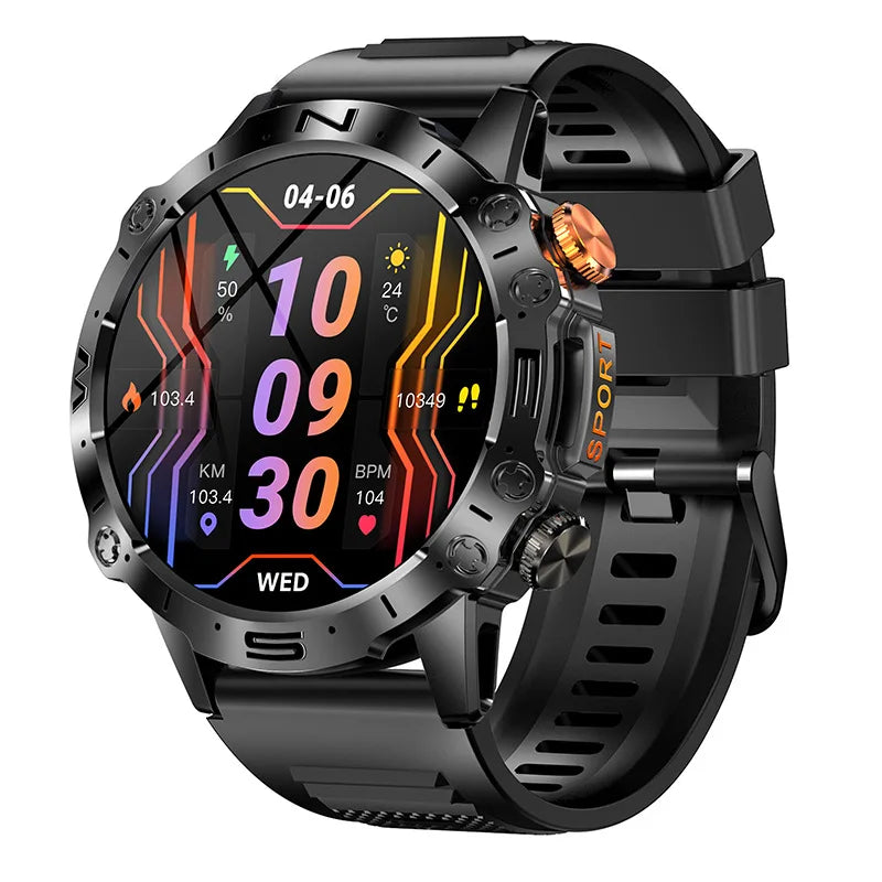 K59 Sports Bluetooth Calls Smart Watch 1.43 Inch AMOLED Screen IP67 Life Waterproof Multi-sport Mode Outdoor Fitness Smartwatch Leedoar