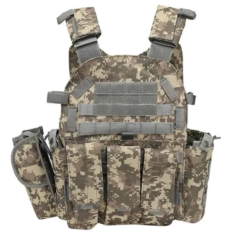 Tactical Hunting Vest Camouflage Plate Multifunctional Paintball Airsoft Vest Adjustable Men's Outdoor Riding Combat Gear Leedoar