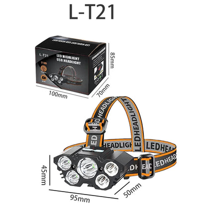 Nueva linterna de inducción de 6 LED, 9 LED y 11 LED para exteriores, luz LED potente y portátil recargable por USB 