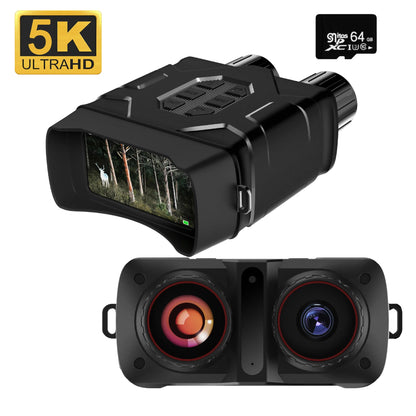 Binoculares 5K UHD WIFI N016, telescopio de visión nocturna de 4 pulgadas, 52 MP, zoom digital 10X, binoculares infrarrojos de 300 m para caza y acampada