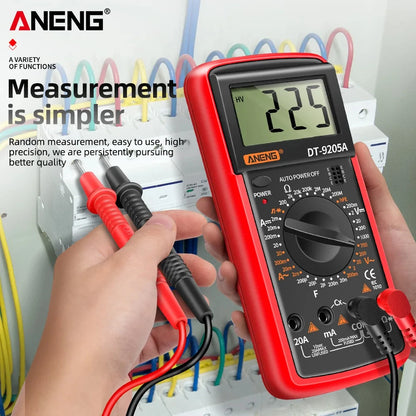 ANENG DT9205A Digital Multimeter AC/DC Transistor Tester Electrical NCV Test Meter Profesional Analog Auto Range Multimetro Leedoar