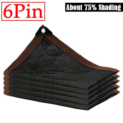 8 Pin Black Anti UV HDPE Sun Shade Net Outdoor Gazebo Canopy Shading Mesh Greenhouse Garden Plants Swimming Pool Sunshade Net Leedoar