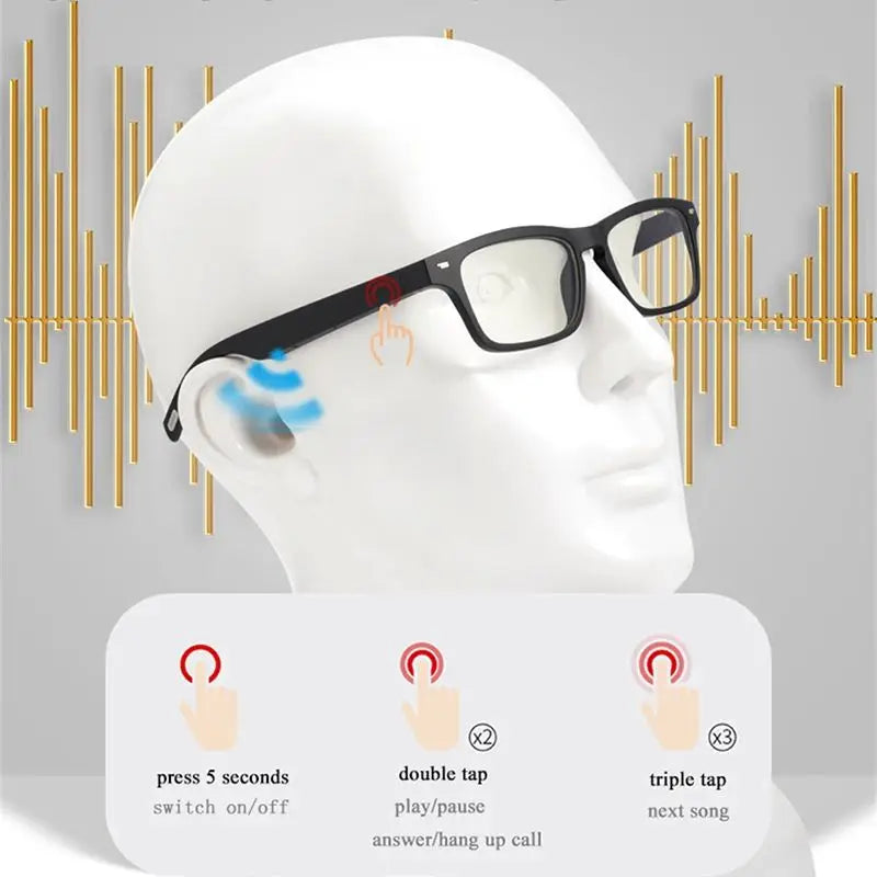 KY01B Smart Glasses Wireless HD Voice Call Bluetooth Music Touch Control Anti Bluelight Eyeglasses Sports Sweatproof Sunglasses Leedoar