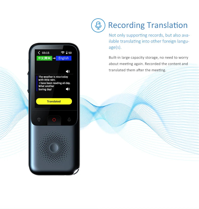 2023 New T11 Portable Audio Translator 138 Language Smart Translator Offline In Real Time Smart Voice AI Voice Photo Translator Leedoar