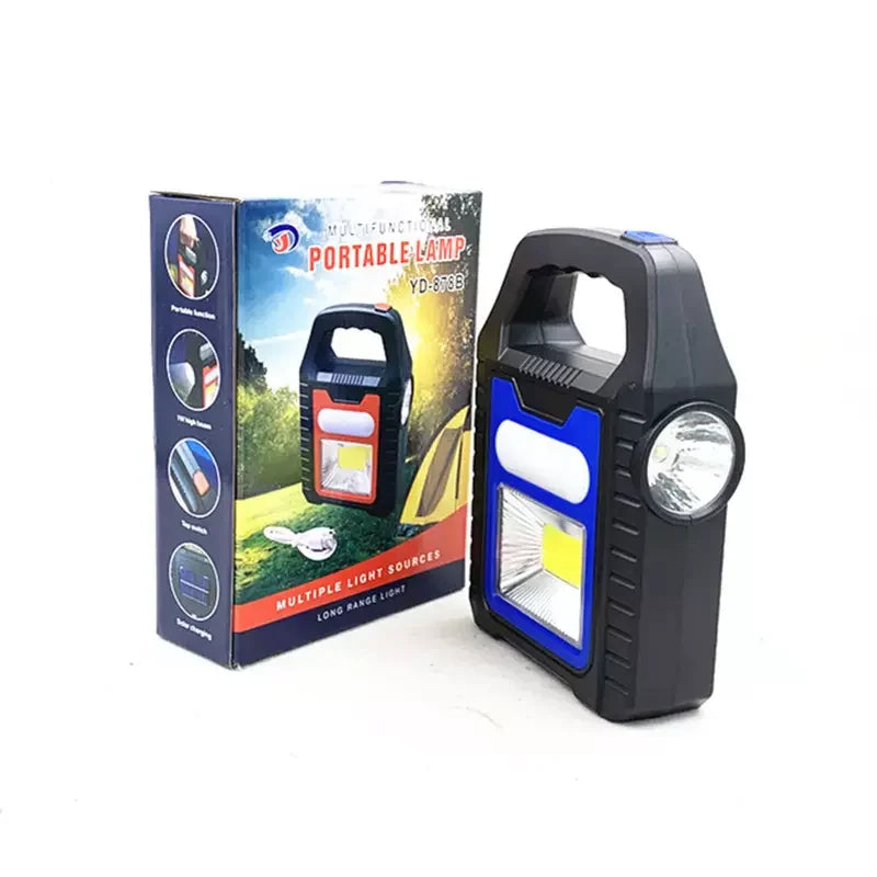 Solar Power Emergency Handheld LED Lamp USB Rechargeable strong Light Searchlight Outdoor Camping Lamp Flashlight Leedoar