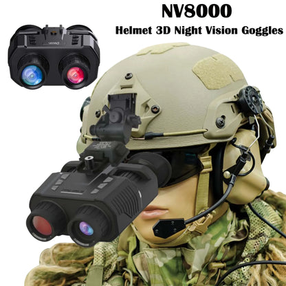 NV8000 3D Infrared Night Vision Binoculars Telescope  Professional HD 1080P Head Mount Camera for Hunting Camping Tactics Goggle Leedoar