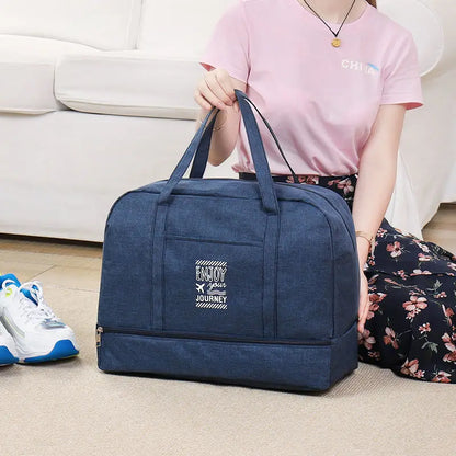 Moda Bolsa de Viagem Dobrável Unissex Oxford Viagem Fim de Semana Bolsas de Pernoite Grande Capacidade Bagagem de Mão Bolsa Duffel Acessórios Suprimentos