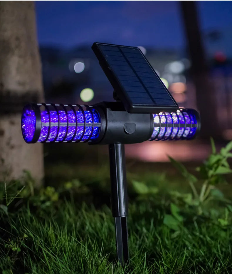 2200mah New Mosquitos Killer Light Solar Powered Outdoor Insect Bug Zapper for Garden  Bug Zapper  Fly Mosquito Lamp Solar Trap Leedoar