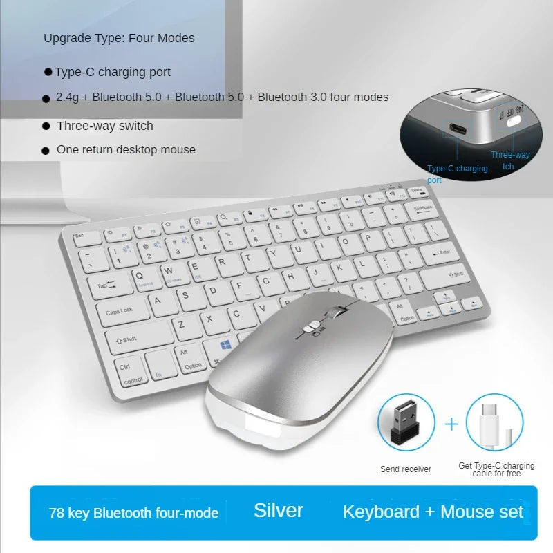 WLK-616 Office NEW Slim Wireless BT Keyboard And Mouse Combo Mechanical Metal Feeling For Offical Typing Business Keyboard