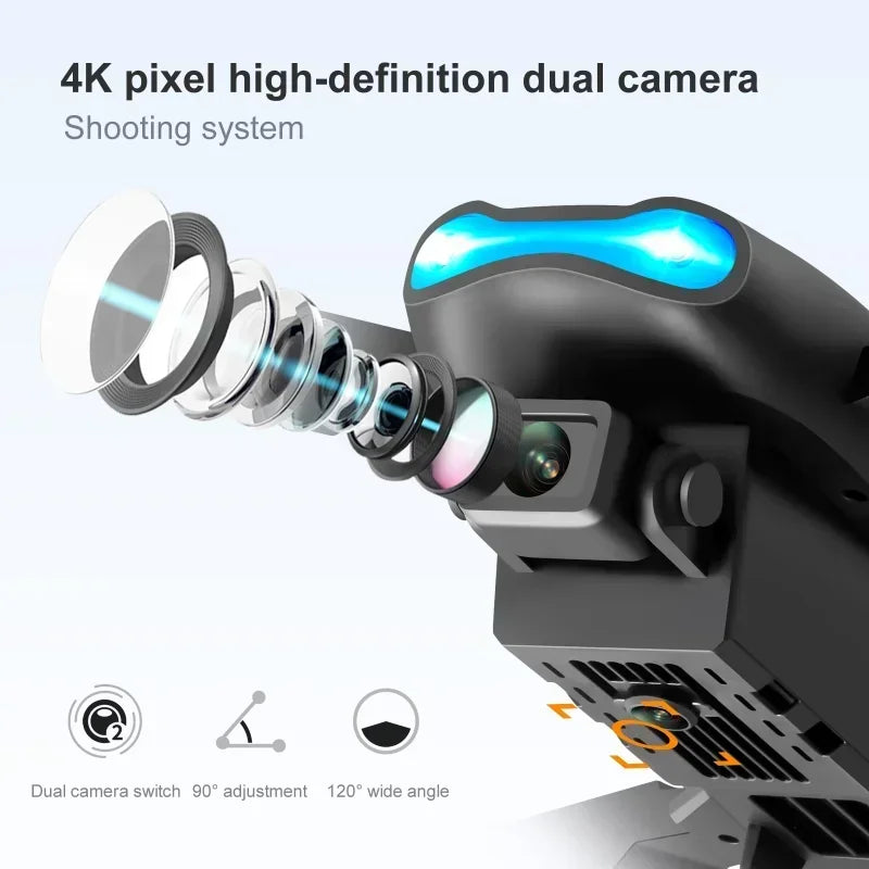 E99 Drone 4K HD Dual Camera Avoidance Professional Flight 20 Minute Foldable Height Keeps Mini Helicopter Toy Drones Leedoar