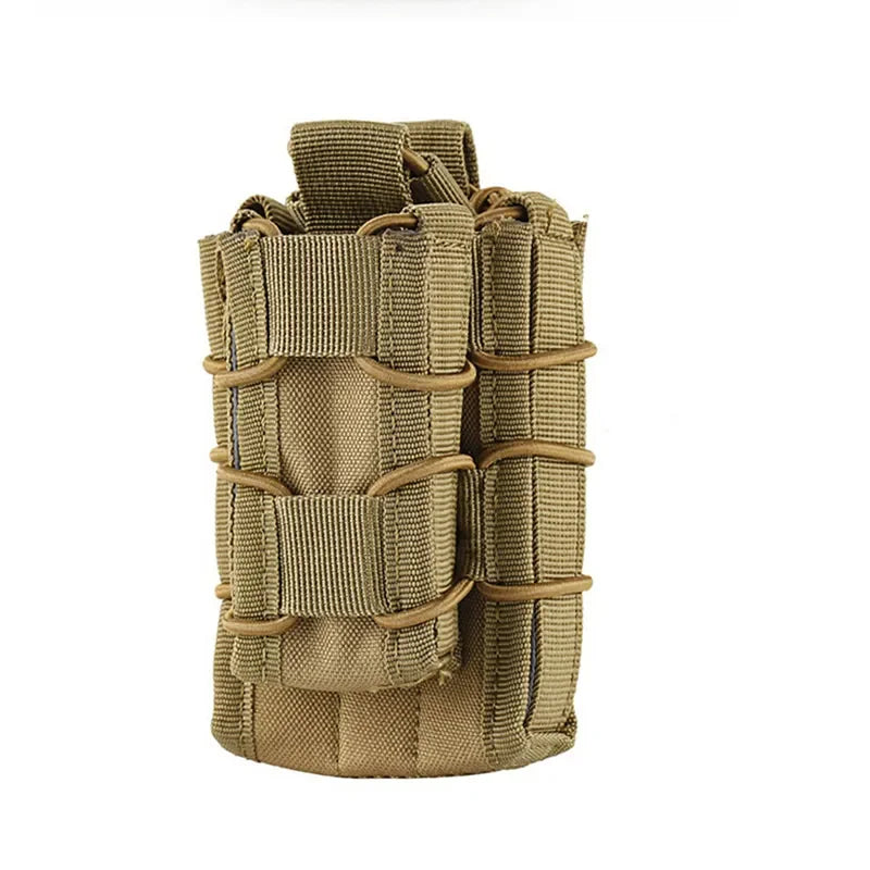 Military Molle System Magazine Bag M4 AR15 AK Universal Fast Double Deck Magazine Holster Nylon Tactical Airsoft Accessories Leedoar