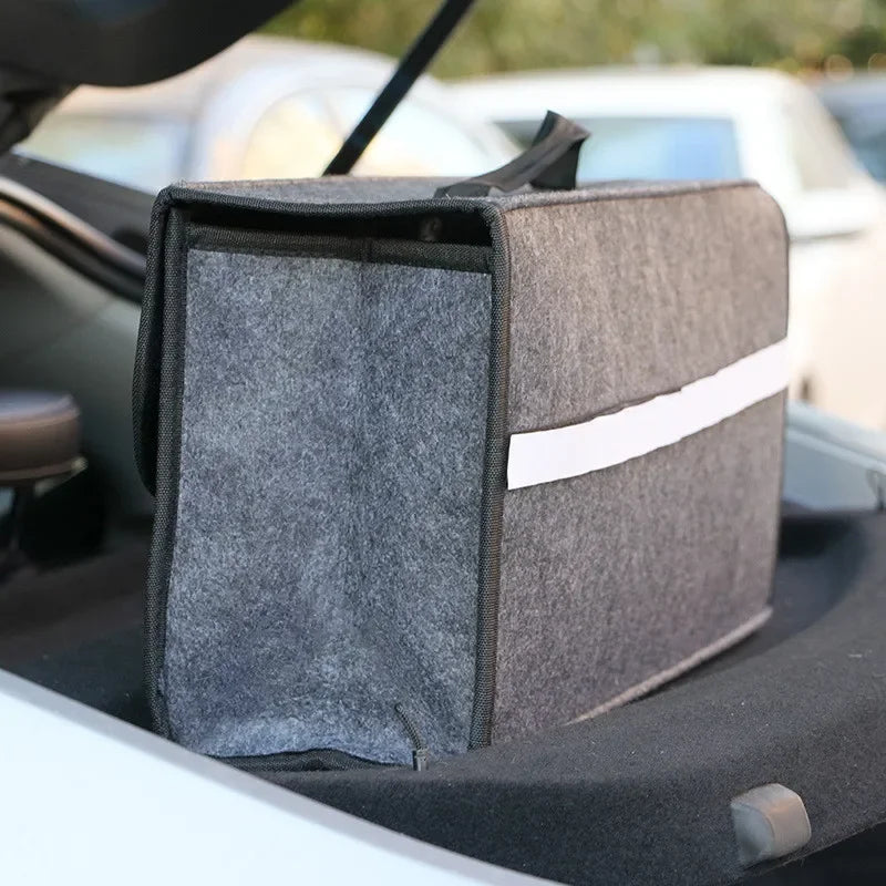 Car Trunk Storage Box  High-Quality Felt Storage Box Car Storage Foldable Iarge Capacity Portable Fireproof Car Woolen Soft Tool Leedoar