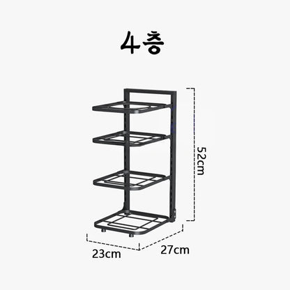 Kitchen Organizer Rack Sink Shelf Cabinet Multi-layer Pot Rack Holder Household Frying Pan Organizer Pot Lid Holder Bowl Shelf Leedoar