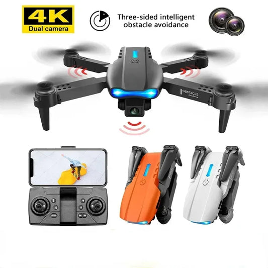 E99 Drone 4K HD Dual Camera Avoidance Professional Flight 20 Minute Foldable Height Keeps Mini Helicopter Toy Drones Leedoar