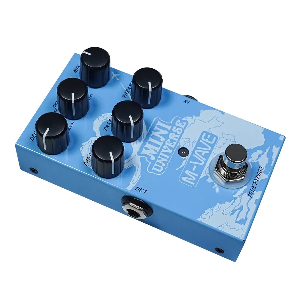 M-vave Mini Universe Digital Reverb Pedal 9 Efeitos de Reverb Room/Shimmer/Lofi/Spring Reveb Effect Pedals Guitar Pedal 