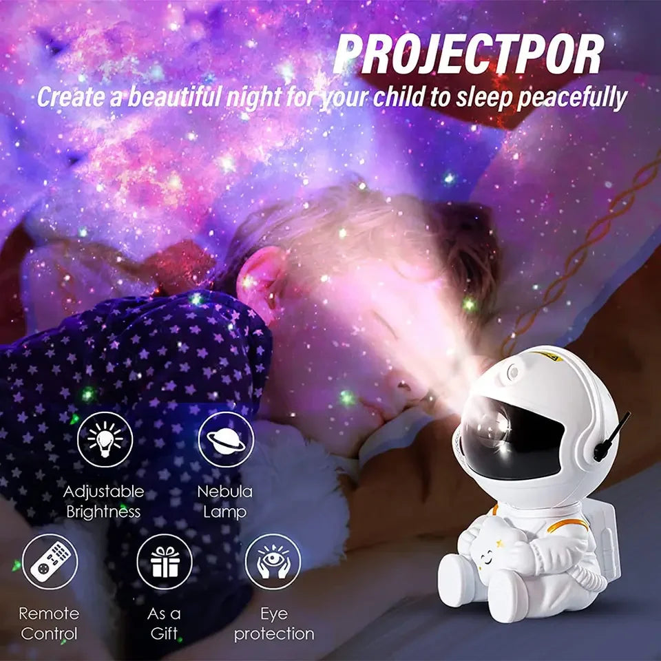 Astronaut Galaxy Projector Starry Sky Star Projector Kids Night Light for Bedroom Room Decor Decorative Lamp Nightlights Gifts Leedoar