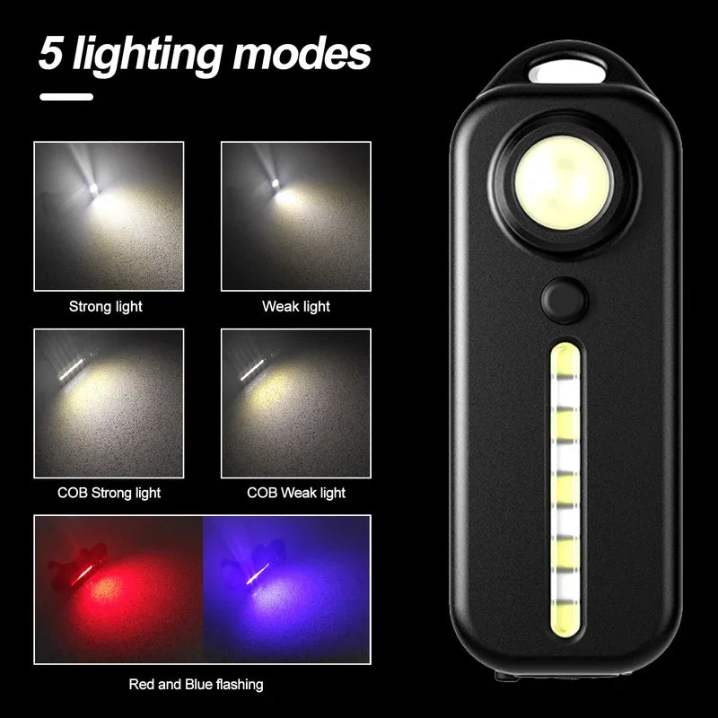 LED Red And Blue Shoulder Warning Light Clip USB Charging Portable Flashlight Warning Safety Flashlight Bicycle Warning Lamp Leedoar